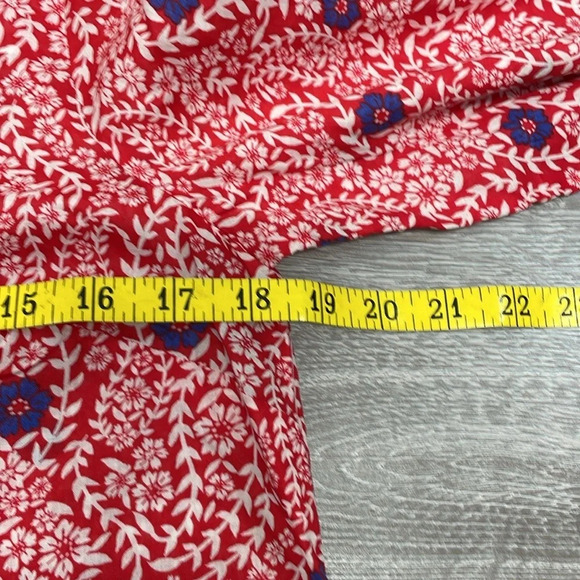 NWOT Talbots Smocked Shoulder Top Red Flowing Branches Long Sleeve XS - Picture 8 of 16